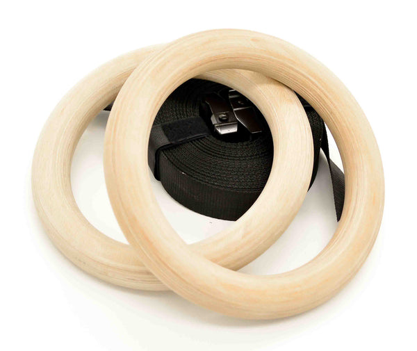 Wooden gym rings best sale