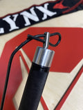 5SC Jump Rope Handle(super high quality one of a kind) may or may not come with plastic coated rope, supplies of the ropes are limited. However you could pick up the same kind of rope at a hardware store